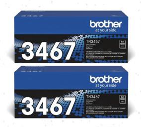 Genuine Brother TN-3467 TN-3467 Black Toner Cartridge (12,000 Pages) 2PC
